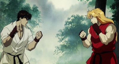 Ken and Ryu fighting 2