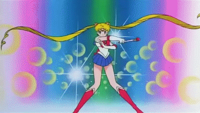 Sailor Moon attacking monster